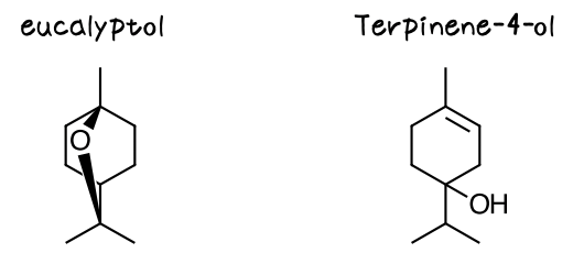 ユーカリプトール　ターピネオール eucalyptol terpinene-4-ol